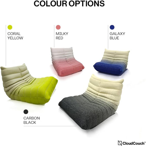 Navodesk NAVO CloudCouch, Single Seated Foam Sofa Floor Gaming Sofa (InfinityWeave, CORAL YELLOW - Sofa)