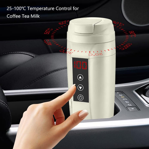 Olmecs Electric Kettle Mug Stainless Steel Bottle 450ML with 25-100℃ Temperature Control for Coffee Tea Milk