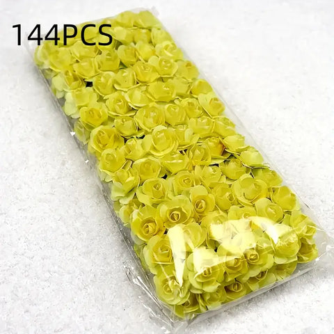 Willow 0.5" Mini Paper Flowers for Crafts Paper Roses for Scrapbooking  Card Decoration 144pcs