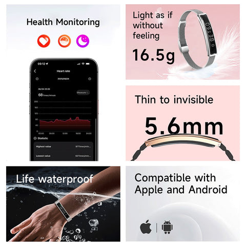Smart Bracelet Couples Step Counter Heart Rate Health Monitor Waterproof Sports Wristband with Dual Strap