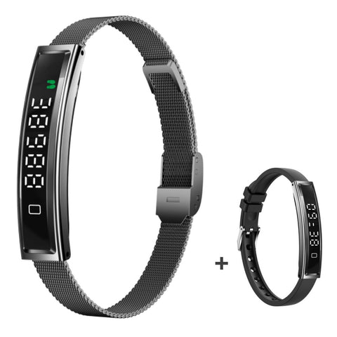 Smart Bracelet Couples Step Counter Heart Rate Health Monitor Waterproof Sports Wristband with Dual Strap