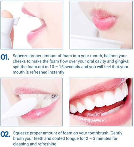 LANBENA Tooth Whitening Oral Care Foam Toothpaste Teeth Cleansing Mousse 60ml.