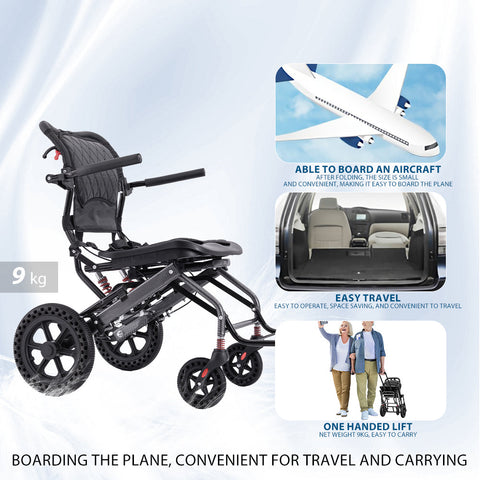 Ultra Lightweight Foldable Manual Wheelchair – Travel Friendly & Easy Carry