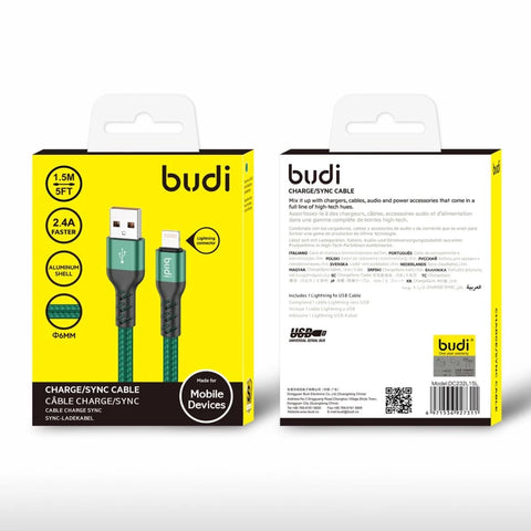 Budi USB to Lightning Bodhi Conversion Cable Model DC232L15L 1.5m Length