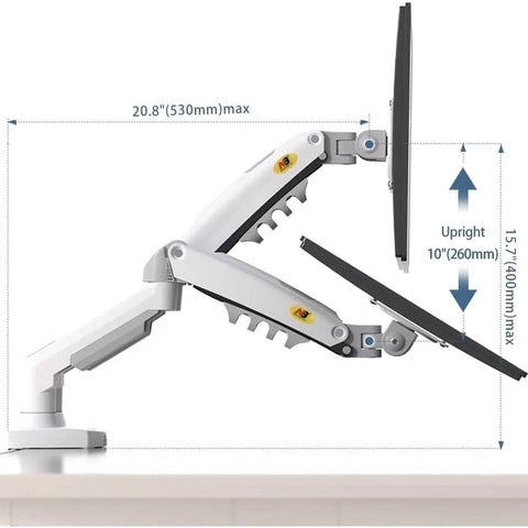 Ergonomic Gas-Spring Multifunctional Desk Mount - F160 Two 17-27 Inch Screens