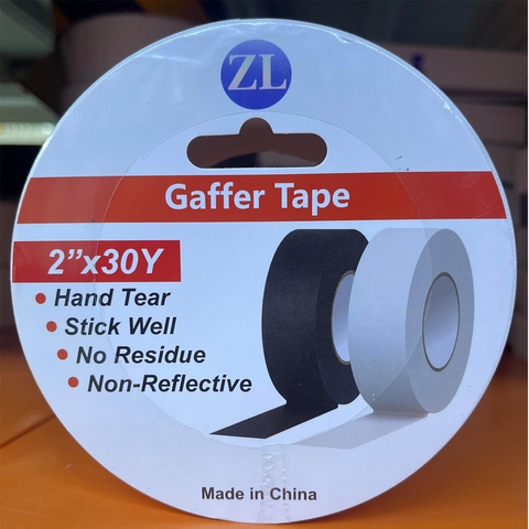 ZL Gaffer Tape, 2 inch x 30 Yards, Black, Non-Reflective