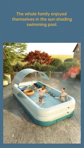 Automatic Inflatable Swimming Pool with Sun Shade for Kids & Adults