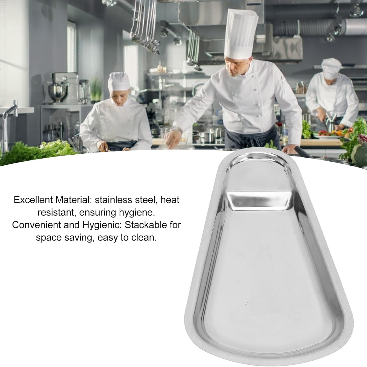 Serving Plate Platter Stainless Steel Tray Fan Shape