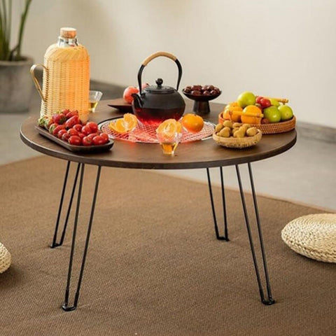 Olmecs Portable Folding Fire Pit Table with Cooking Pan Charcoal BBQ Grill Stove