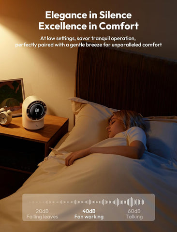 Aecooly Touch Control Desk Fan with LED Display & 8000mAh Battery