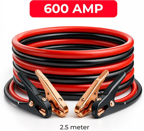 600AMP - 16Ft Car Battery Jumper Cables – Booster Cables with Copper Clamps