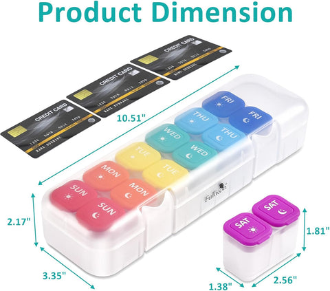 Fullicon Moisture-Proof Pill Boxes 7 Day 2 Times a Day
