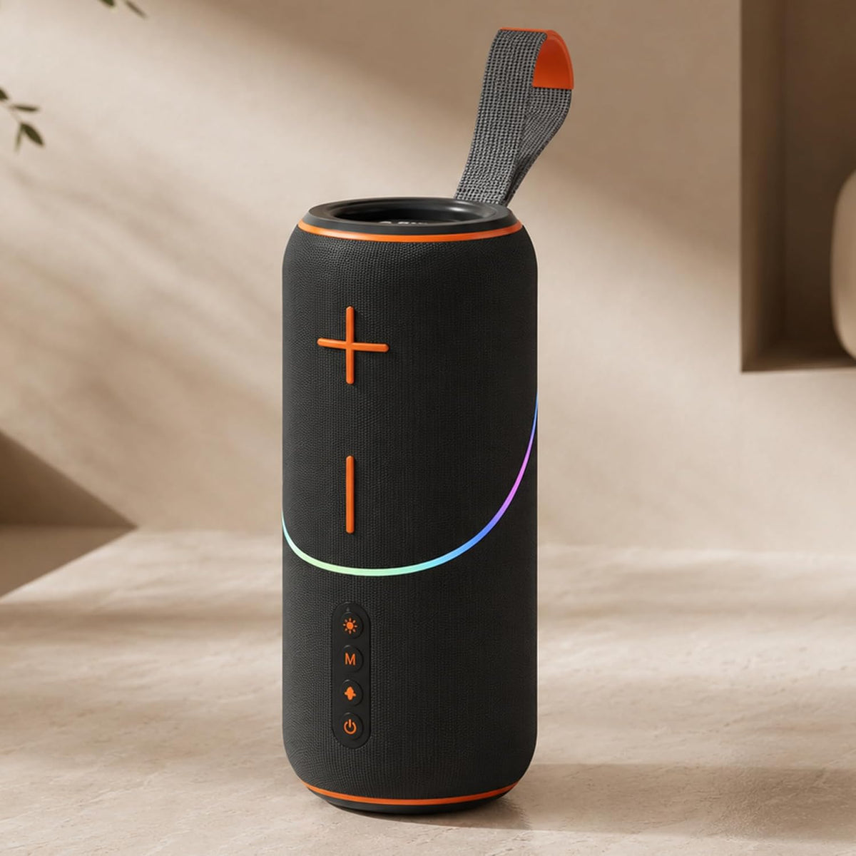 Portable Bluetooth Speaker with RGB LED Lights, Deep Bass Wireless Speaker