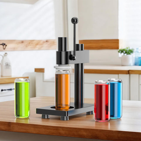 Manual Can Sealer Machine for Bottles & Aluminum Cans - Adjustable Height Home & Commercial