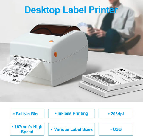 Thermal Label Printer 4 * 6in Labels Printing Machine USB Connection High Speed