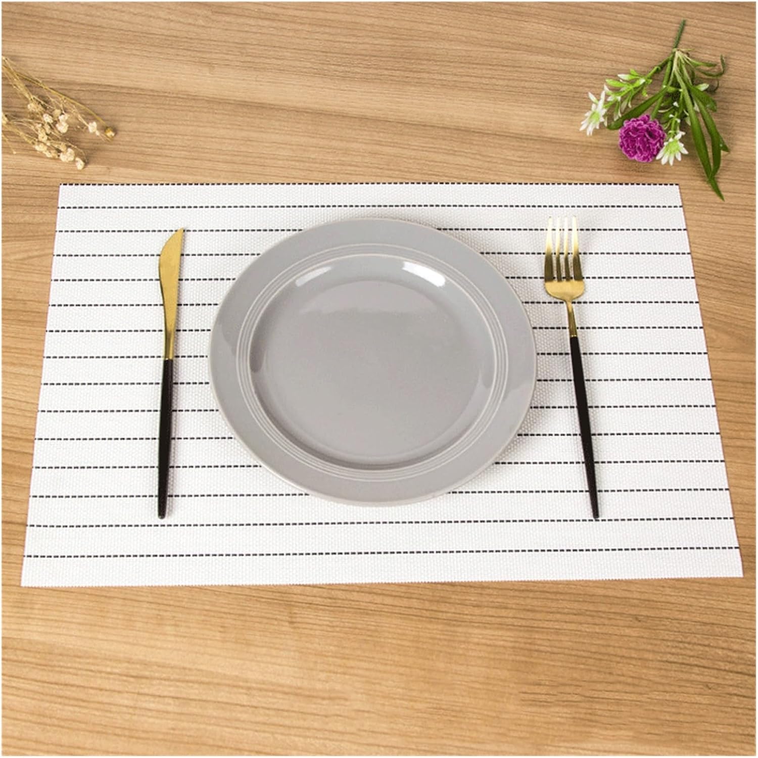 PVC Washable Mats for Dining Table - 45x30 cm Placemats Heat-resistant (10Pc Set)