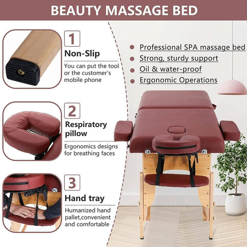 Portable Fitness Massage Table - Professional Adjustable Folding Bed for Ultimate Relaxation