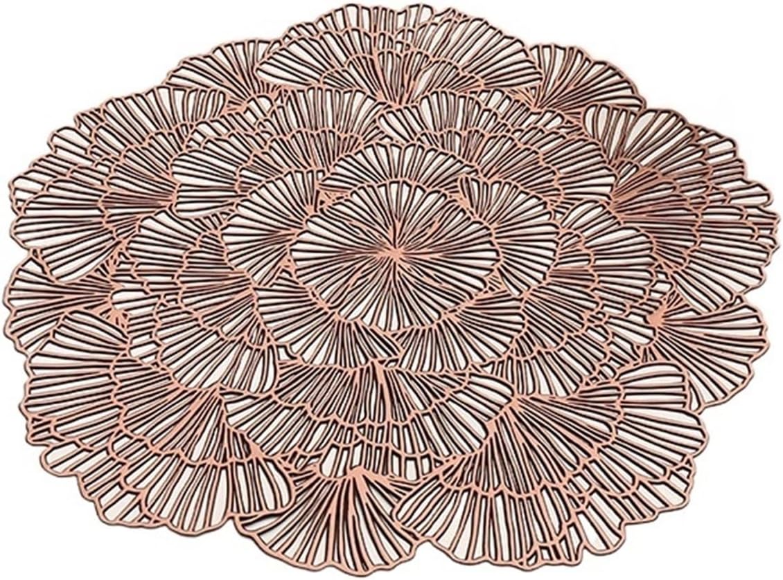 Round Placemats For Restaurant Hollow PVC Decoration Meal Mat  (10Pc Set)