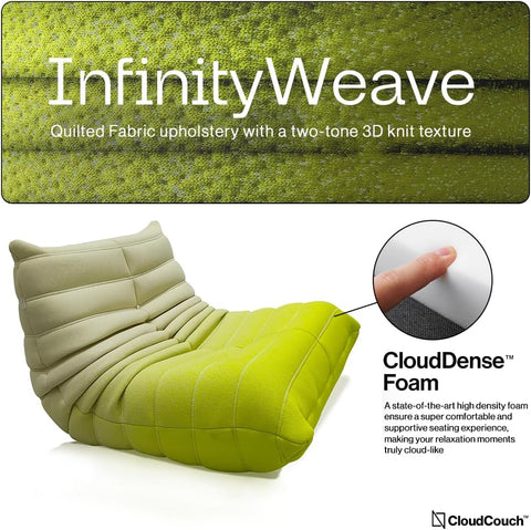 Navodesk NAVO CloudCouch, Single Seated Foam Sofa Floor Gaming Sofa (InfinityWeave, CORAL YELLOW - Sofa)