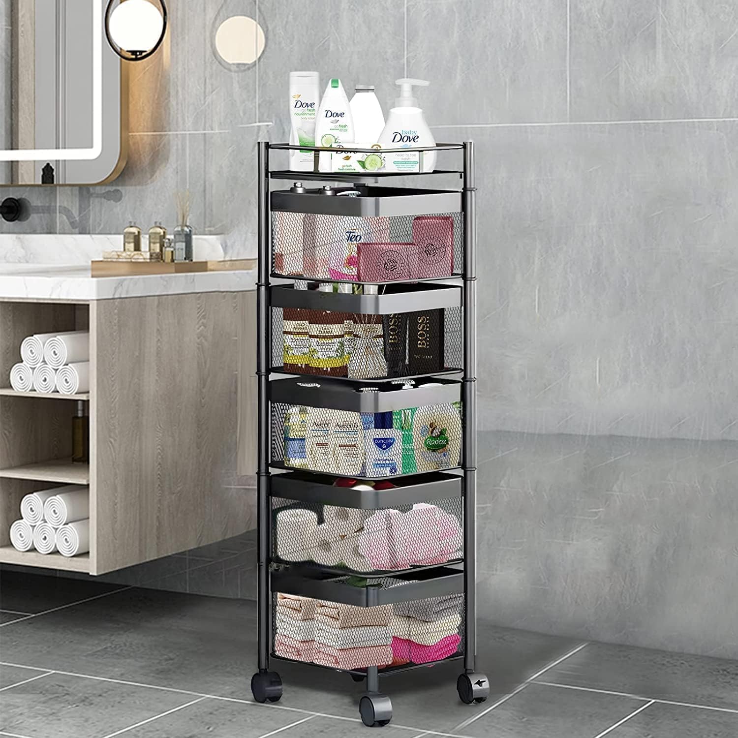 5-Layer Metal Kitchen Trolley