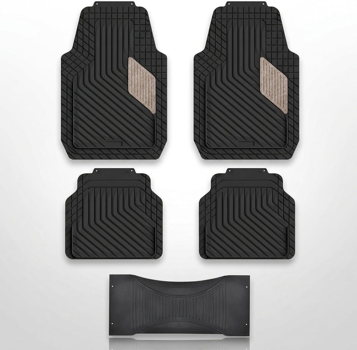 5 Pcs Set Car Floor Mats, Premium Rubber Anti-Slip Waterproof Car Mats with Cargo Liner 74 x 49cm