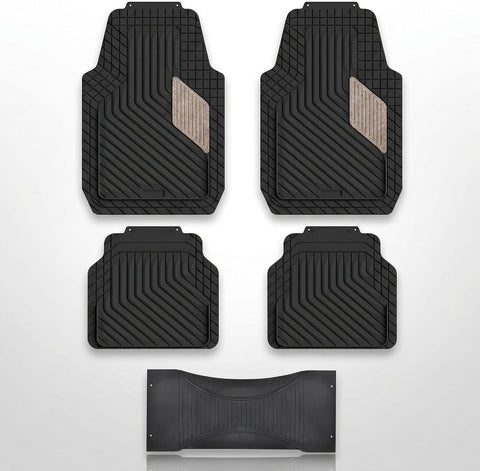 5 Pcs Set Car Floor Mats, Premium Rubber Anti-Slip Waterproof Car Mats with Cargo Liner 74 x 49cm