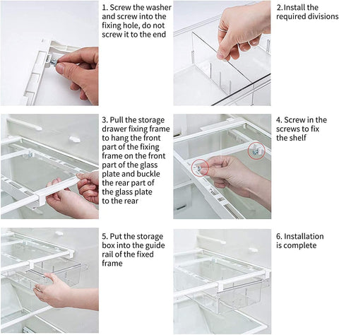 Olmecs Pull-out Refrigerator Organizer Bins - Fridge Drawer Organizer with Handle
