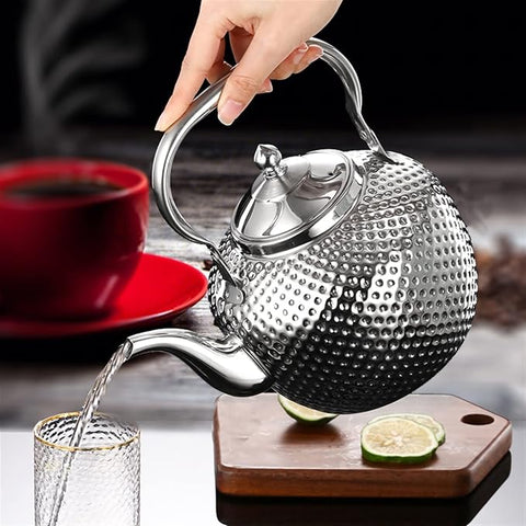 Stainless Steel Teapot Hammer Pattern 1.2L\1.5L\2L Teapot with Infuser Stainless Steel Water Boilers  - Bobo Pot