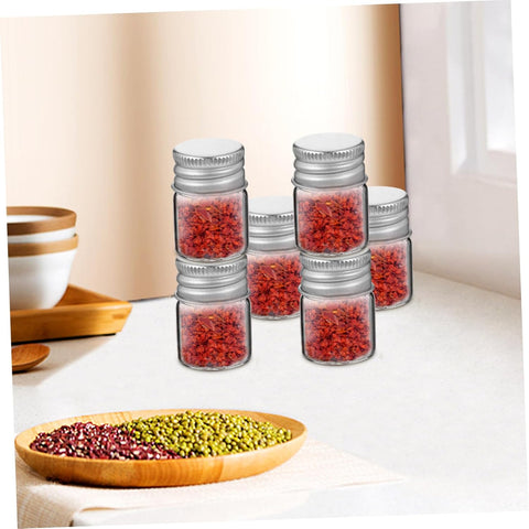 Willow Set of 12 Mini Wide Mouth Glass Bottles 7 ml Empty Decorative Glass Bottles with Aluminium Screw Cap