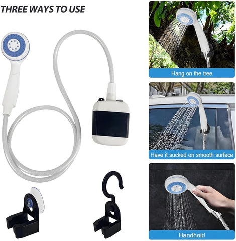 Electric Rechargeable Portable Camping Shower, Powered by Rechargeable Battery for Camping, Hiking, Traveling