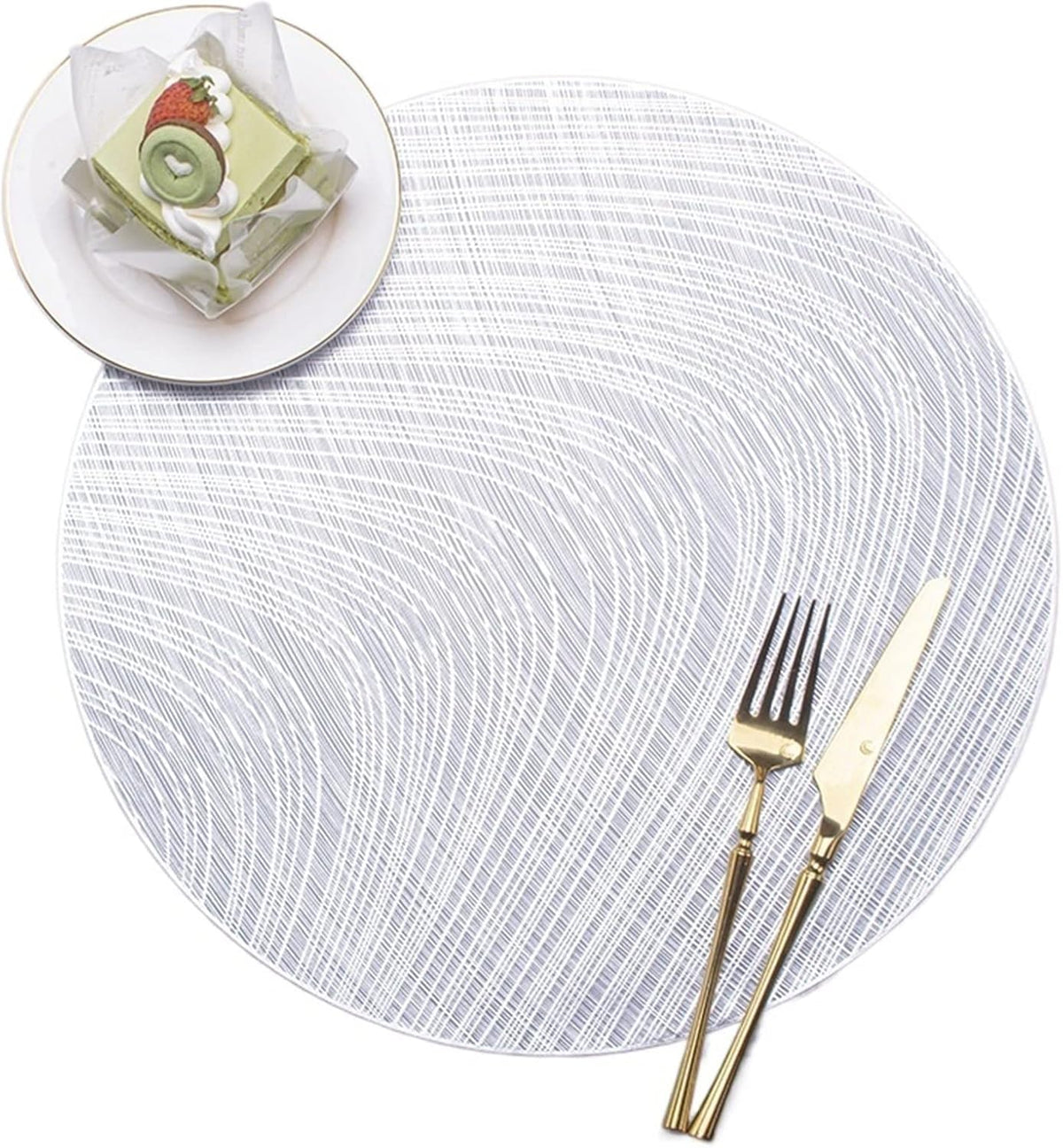 Round Placemats For Restaurant Hollow PVC Decoration Meal Mat  (10Pc Set)