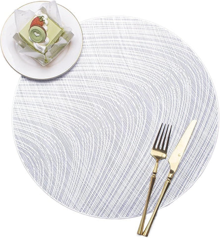 Round Placemats For Restaurant Hollow PVC Decoration Meal Mat  (10Pc Set)