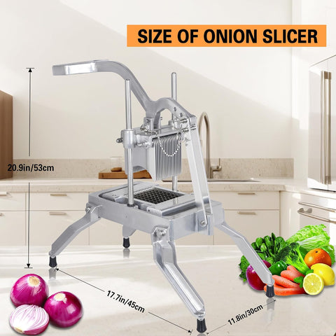 Olmecs Commercial Onion Slicer, Vegetable Fruit Cutter with 3/16" & 1/4"