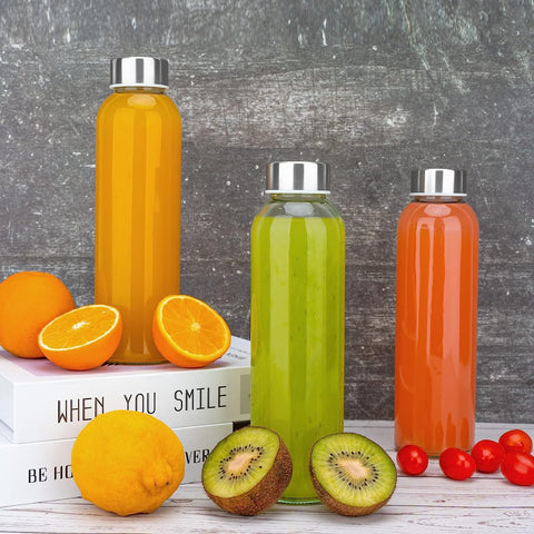 Willow Glass Drinking Bottles for Beverage and Juice with stainless Steel Caps & Leak-Proof Lid 150 ml (72Pc/Ctn)