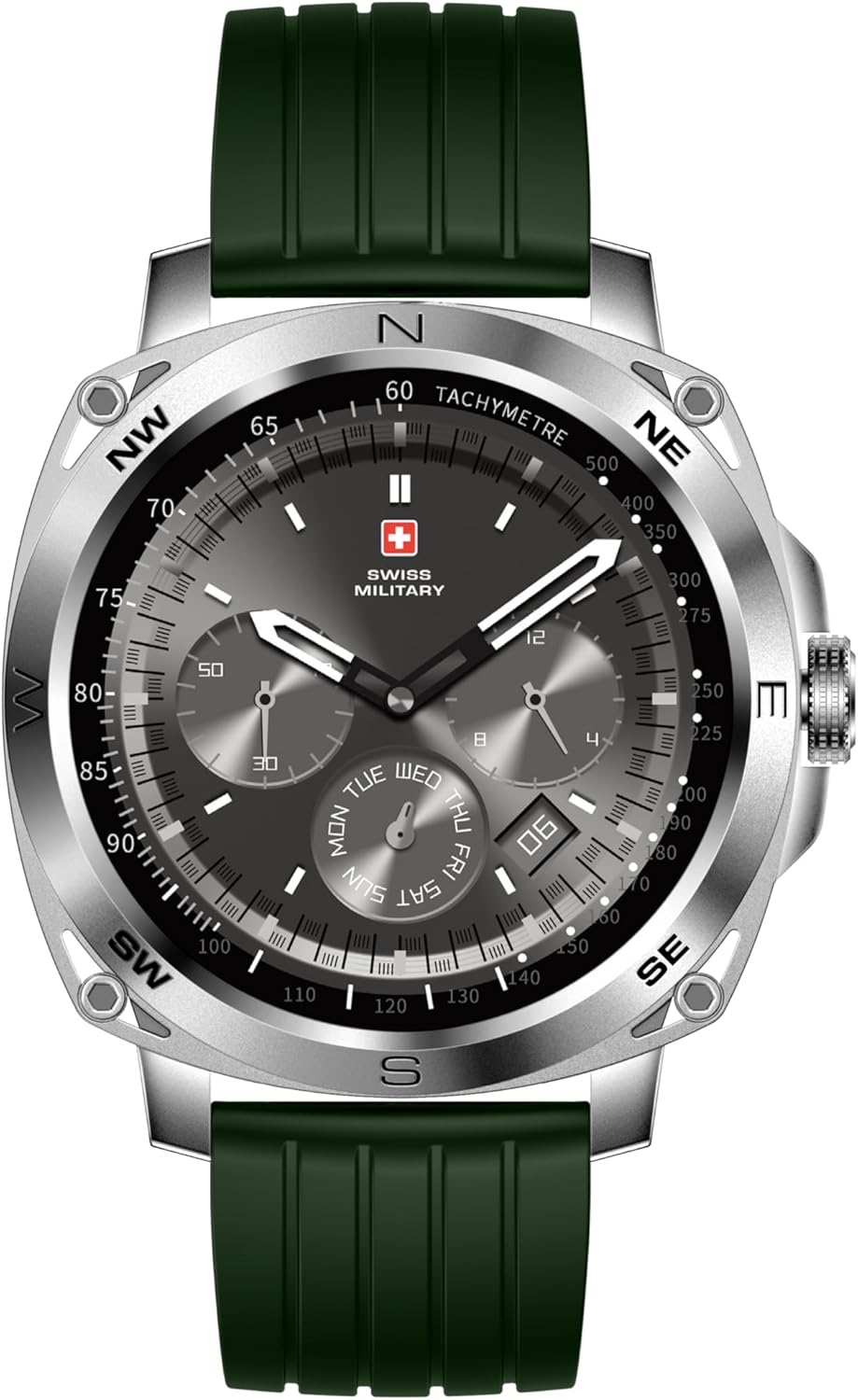 Swiss Military Dom 4 Smartwatch silicon strap Green