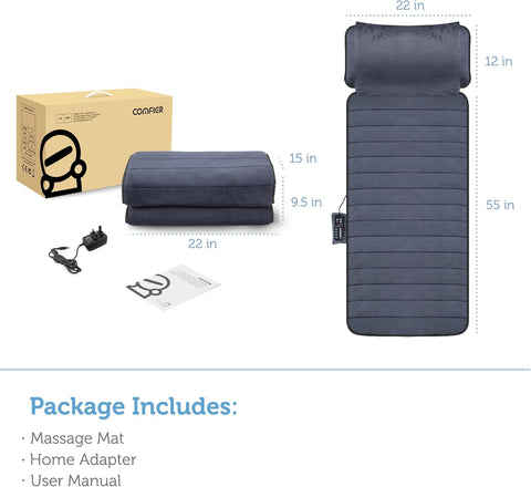 Comfier Massage Mat with Heat Pad,Full Body Massage Bed with Shiatsu Neck Massage Pillow