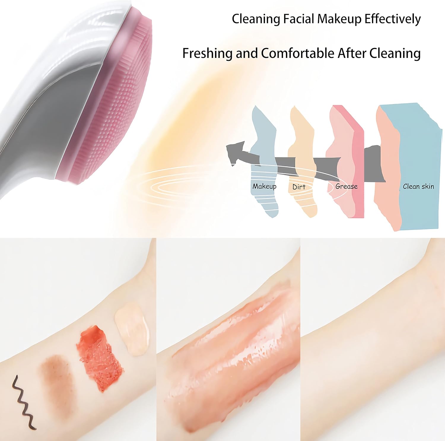 2 PC Silicone Facial Cleansing Brush Silicone Facial Scrubber Manual Exfoliating Facial Brush