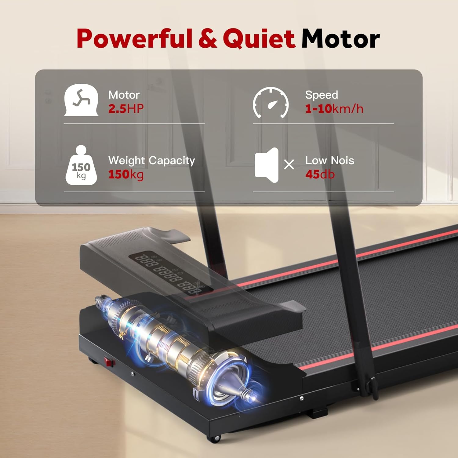 Sperax Walking Pad,Under Desk Treadmill,3 in 1 Treadmills for Home Foldable with LED Display