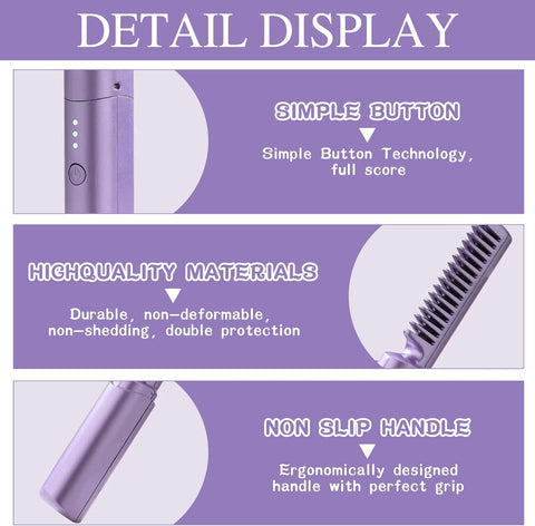 Rechargeable Mini Hair Straightener Brush