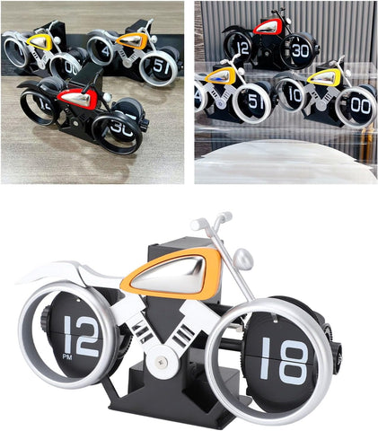 Mechanical Flip Clock Plastic PVC Battery Powered Desktop Motorcycle Clock
