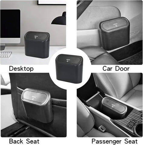 Car Trash Can with Lid, Mini Auto Dustbin Garbage Organizer