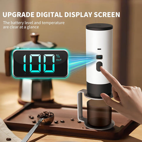3-in-1 Portable Coffee Maker, Espresso Machine, Self-Heating Travel Coffee Maker Compatible with NS, DG Pods & Ground Coffee