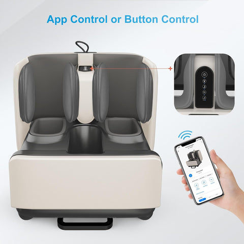 COMFIER 2-in-1 shiatsu Foot Massager Machine & Foot Rest, Foot and Calf with APP Control