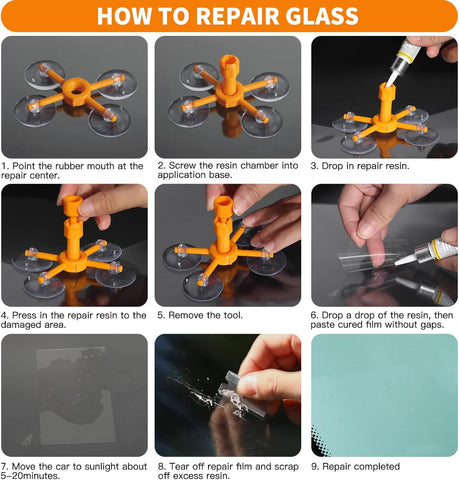 Windscreen Repair Kit, Car Windscreen Crack Repair Kit with Durable Resin