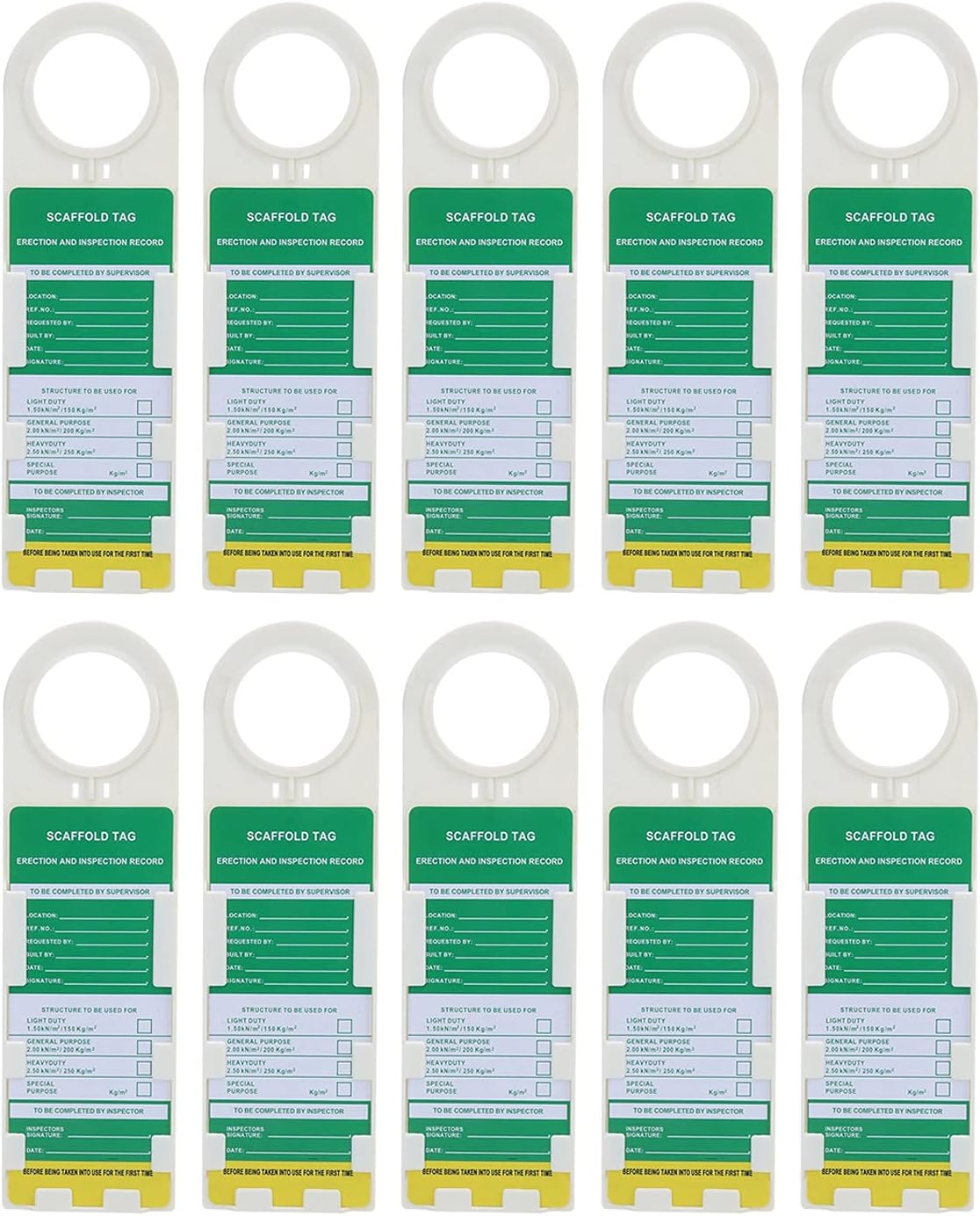 10 Pcs Scaffold Status Holder and Tags Scaffolding Safety Inspection Tags