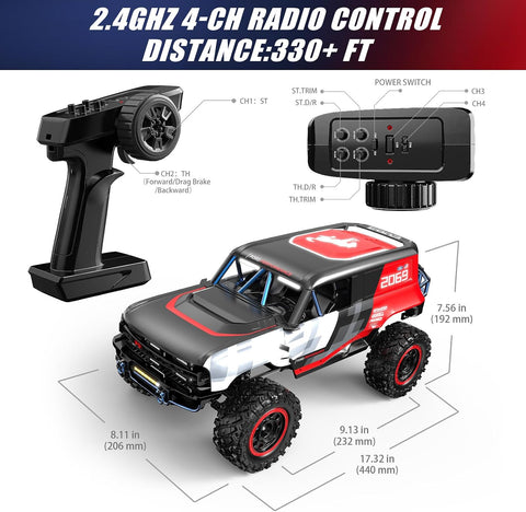 Ford Bronco R Brushless RC Crawlers for Adults, Waterproof 4X4 Off-Road RC Rock Trucks with Portal Axles