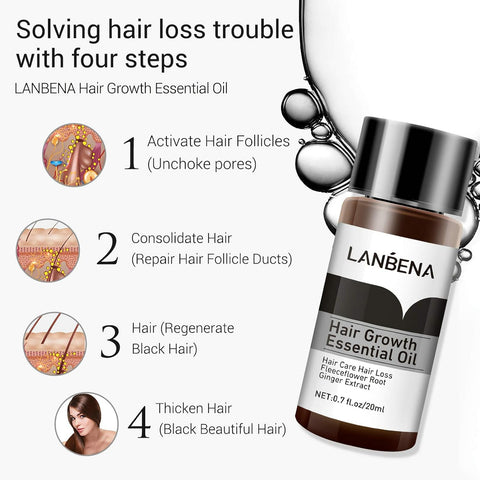 LANBENA Hair Growth Essencial Oil Organic Hair Growth Oils for Hair Thickening