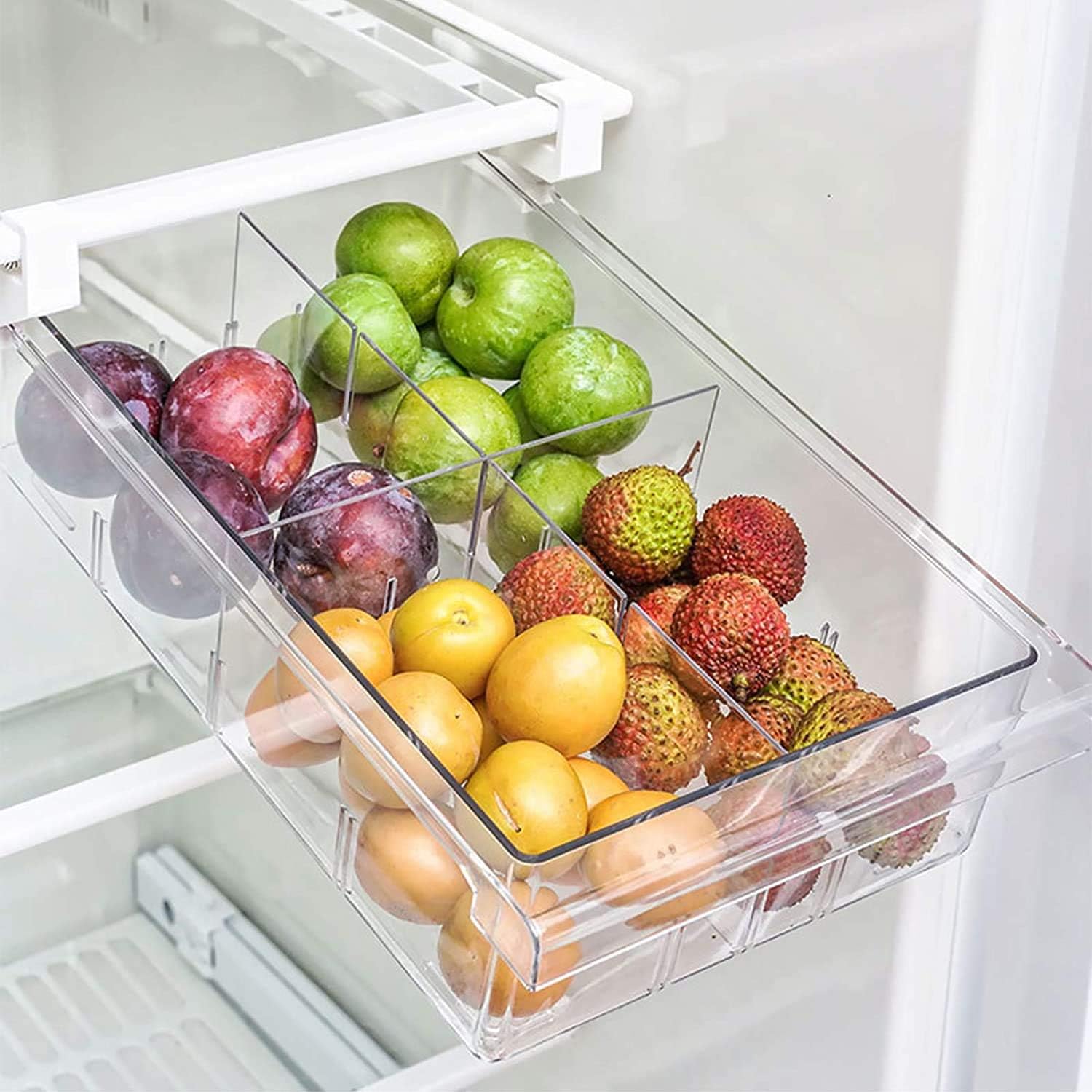 Olmecs Pull-out Refrigerator Organizer Bins - Fridge Drawer Organizer with Handle