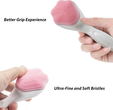 2 PC Silicone Facial Cleansing Brush Silicone Facial Scrubber Manual Exfoliating Facial Brush