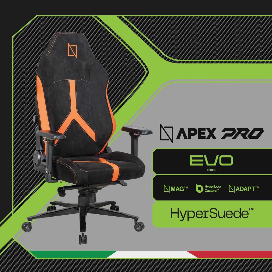 Navodesk APEX AIR, Ergonomic Gaming Chair (EVO PRO - HyperSuede, Flaming Orange)